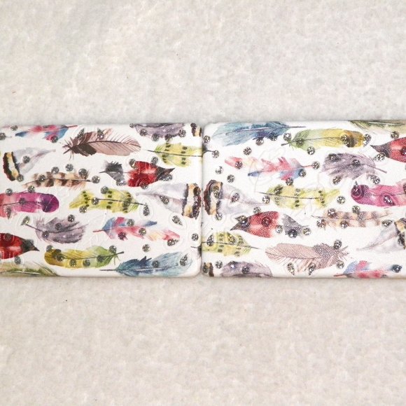 **HOST PICK** Compact Mirror Embellished Feathers Design NEW - Picture 2 of 6